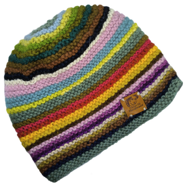 Bonnet arc-en-ciel tricoté à la main Taille Standard