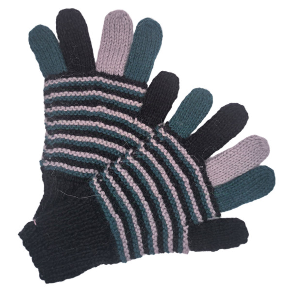 Taille L - Gants multicolores - Tricoté à la main