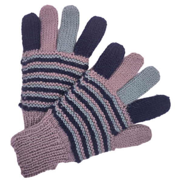 Taille L - Gants multicolores - Tricoté à la main