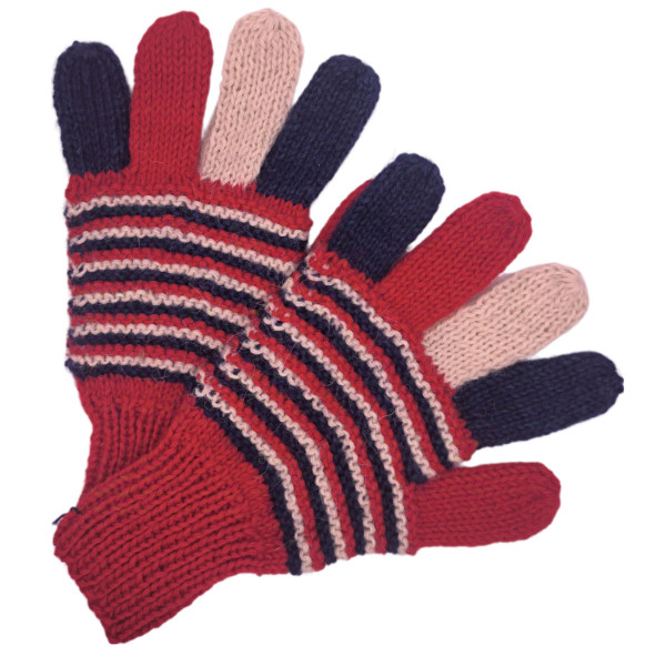 Taille M - Gants multicolores - Tricoté à la main