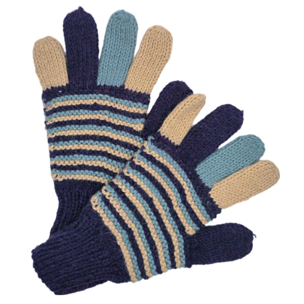 Taille M - Gants multicolores - Tricoté à la main