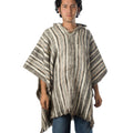 Poncho Huayna a rayas con Capucha - Lana de Oveja