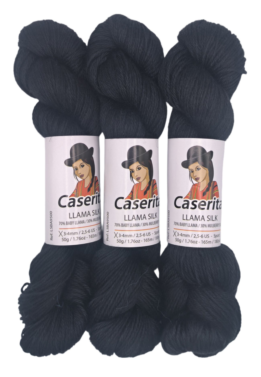 Negro - Baby llama y Seda - 50 gr./165 m.