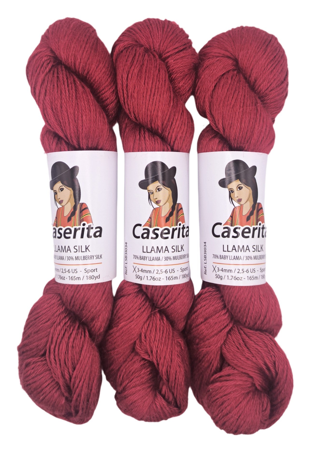 Rojo carmesí - Baby llama y Seda - 50 gr./165 m.